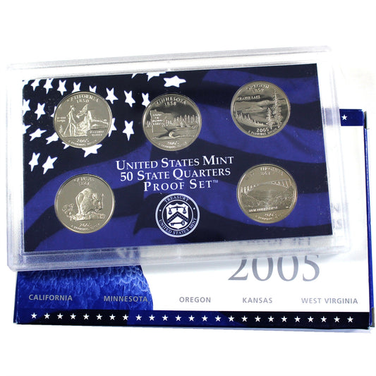 2005 S USA 50 State Quarters Proof Set (light wear on sleeve)