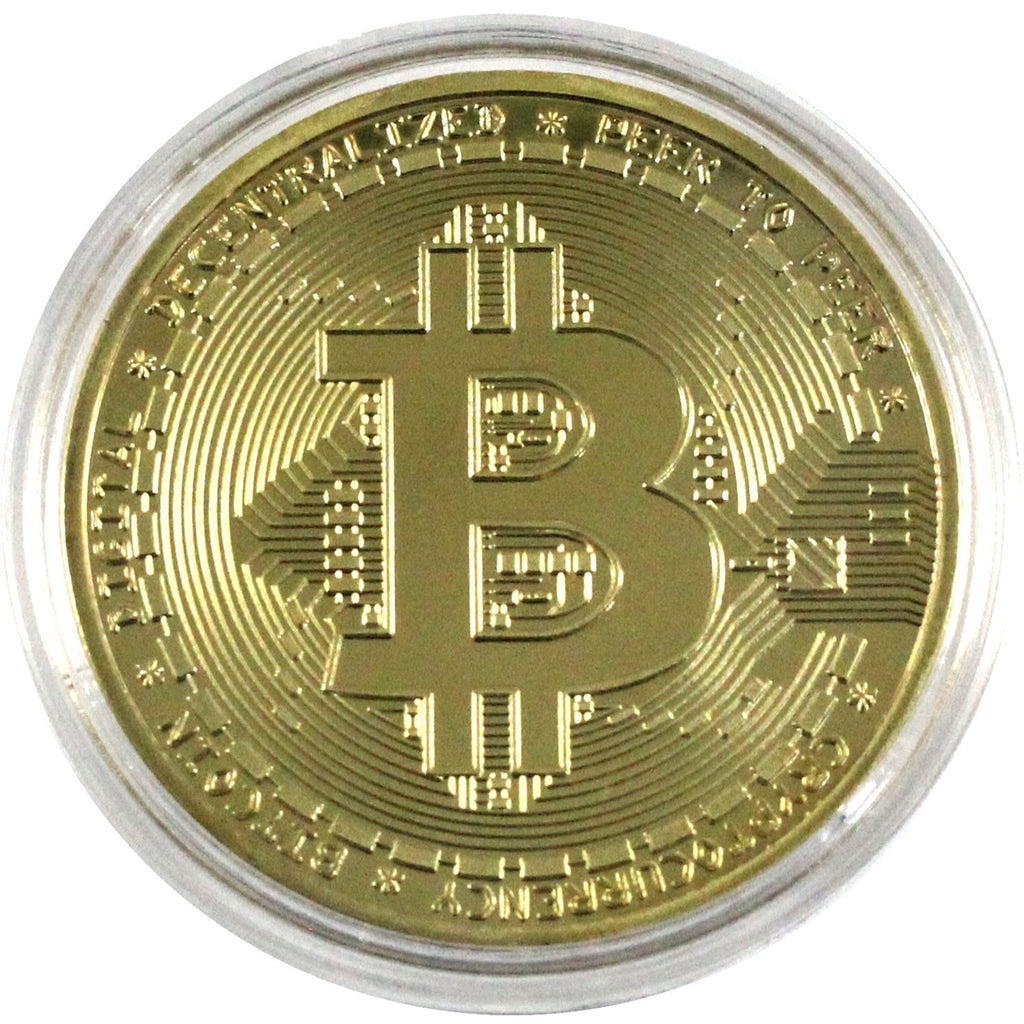 Bitcoin Cryptocurrency Gold-coloured Medallion