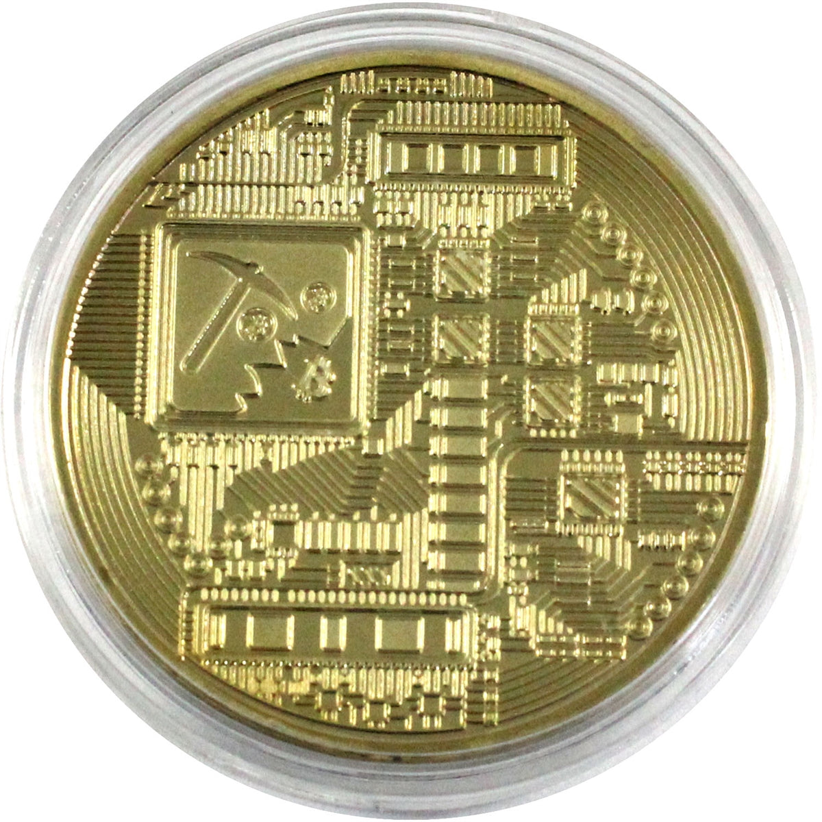 Bitcoin Cryptocurrency Gold-coloured Medallion