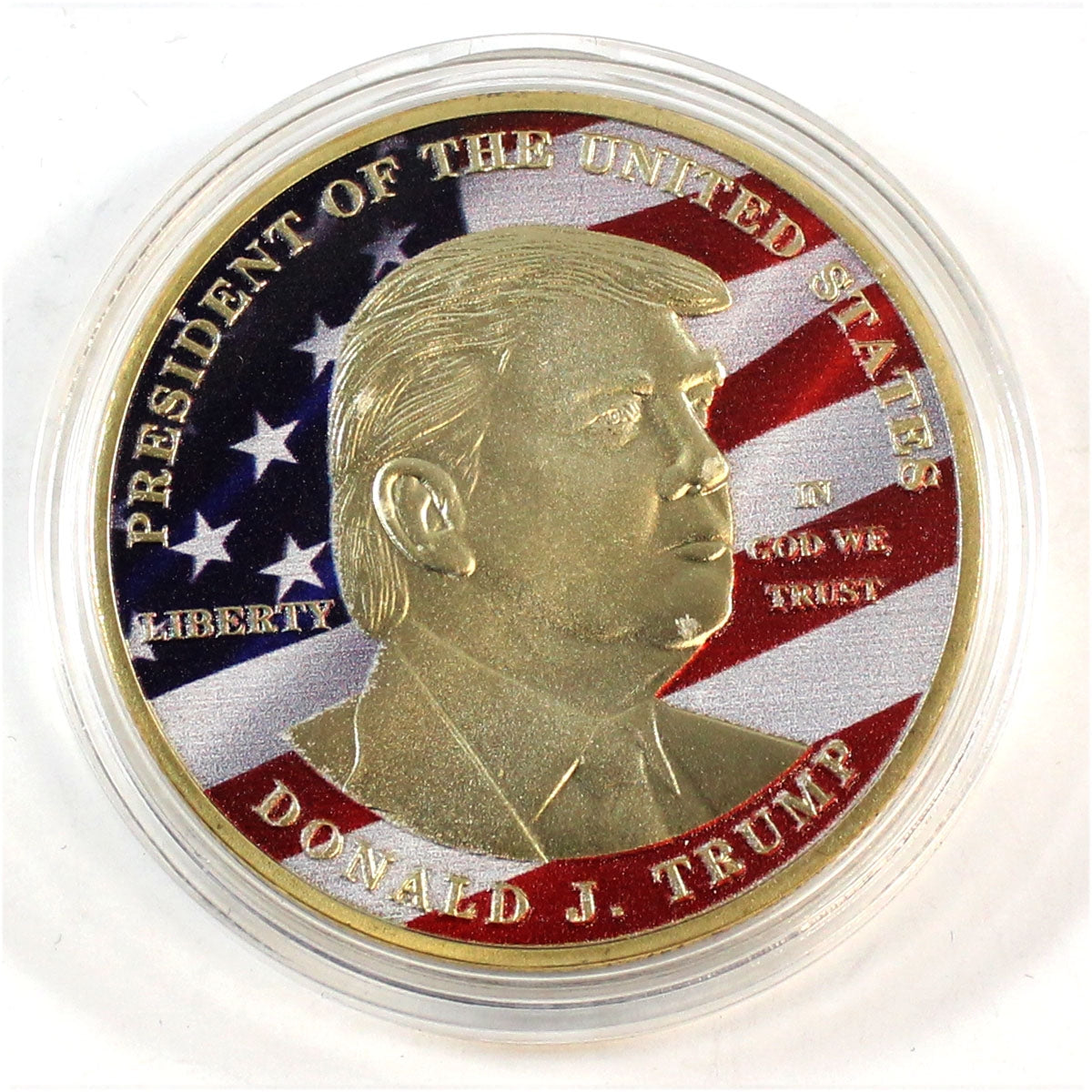 Donald J. Trump Presidential Gold Coloured Colourized Medallion