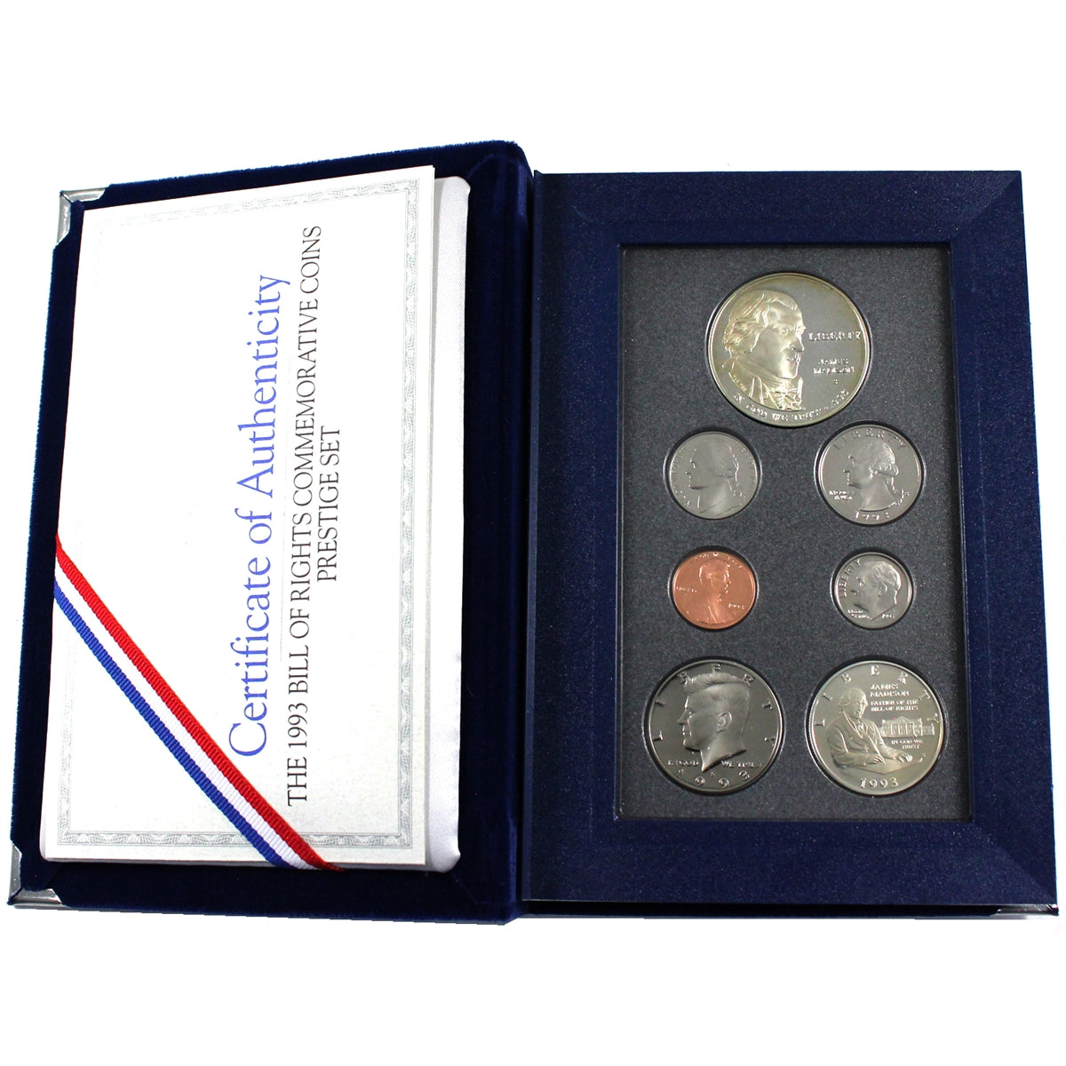 1993S United States Mint 7-coin Prestige Proof Set: Bill of Rights (Impaired)