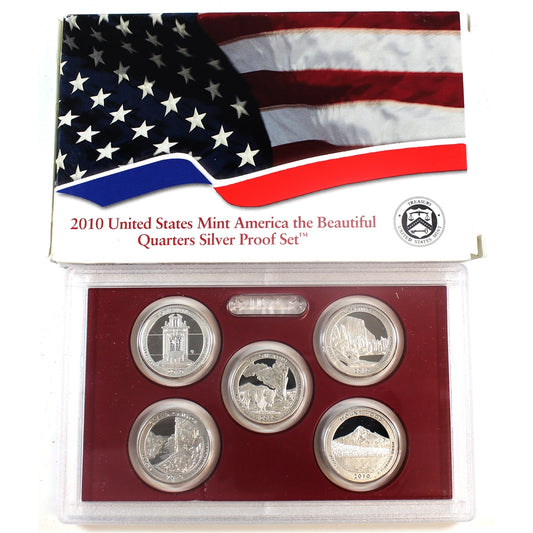 2010S USA National Parks Quarters Silver Proof Set (Wear/ Toning)