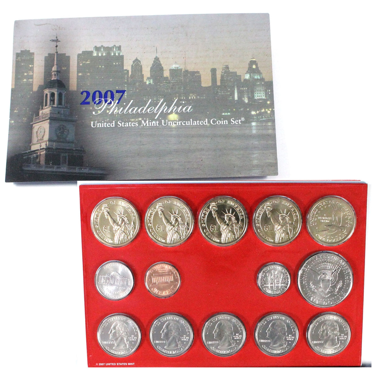 2007 USA Uncirculated Coin Set, P&D Mints (Light Toning)