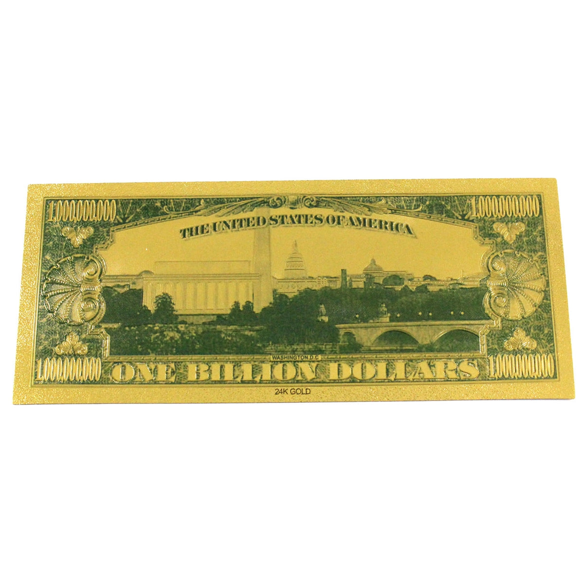 United States One BILLION Dollar Gold-Plated Replica Note