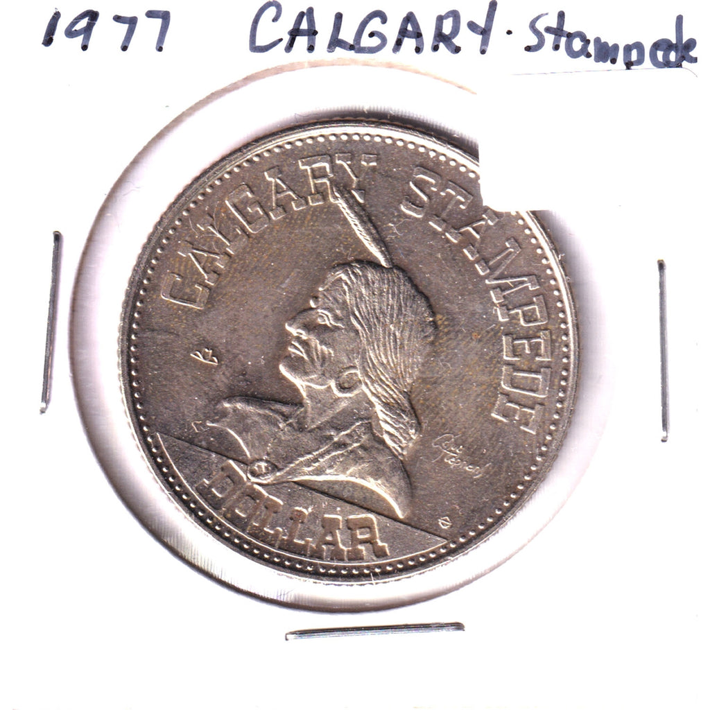 1977 Calgary Stampede Dollar: As Long As The Sun Shines (Toned)