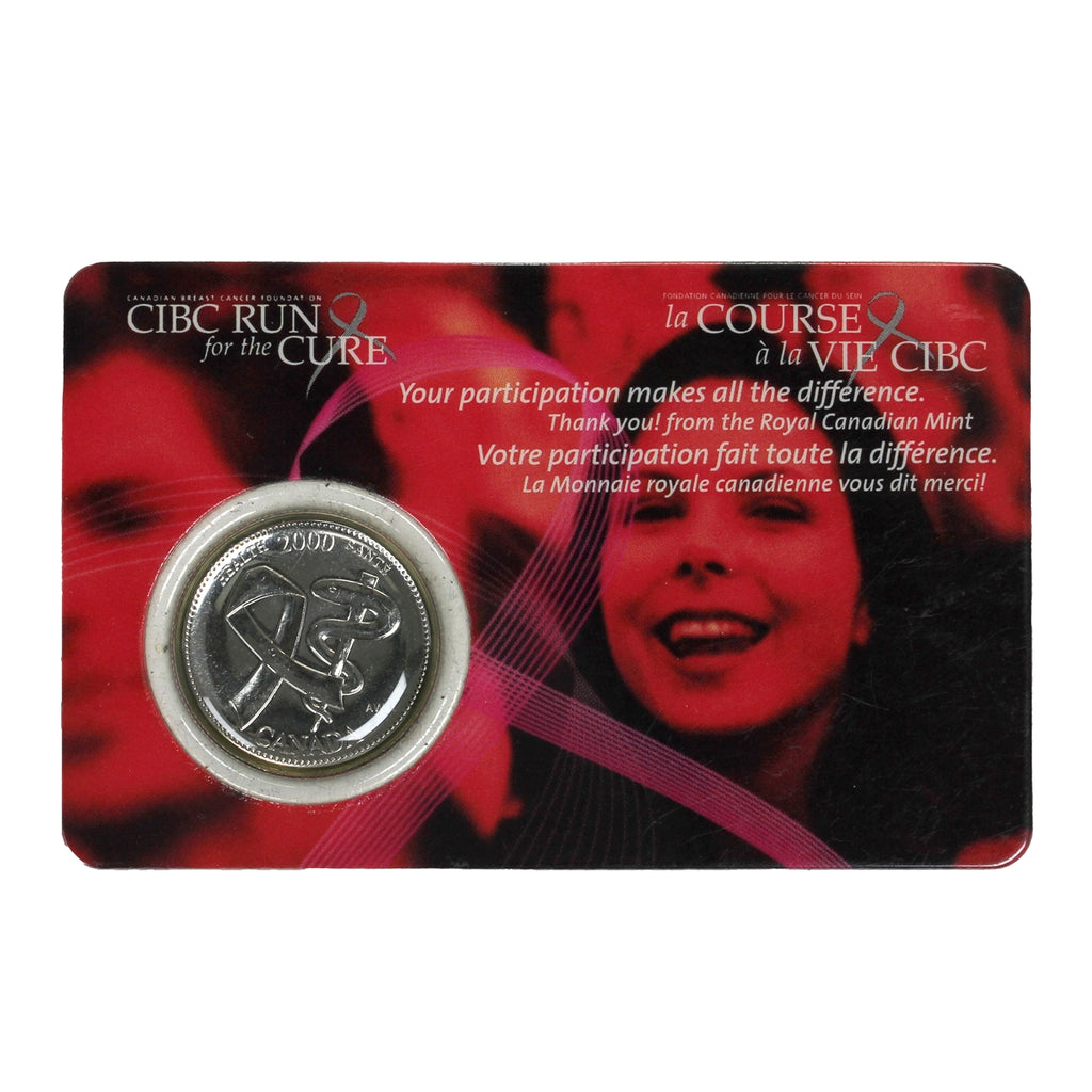 2000 Health Canada 25-cents in CIBC Run for the Cure Card