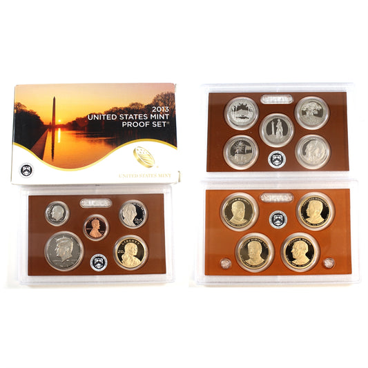 2013 S USA Proof Set (Some coins lightly toned, light wear on case & sleeve)