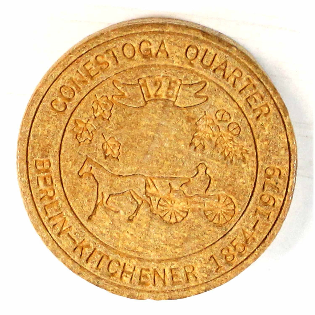 1854-1979 Berlin-Kitchener Conestoga Quarter Wooden Token