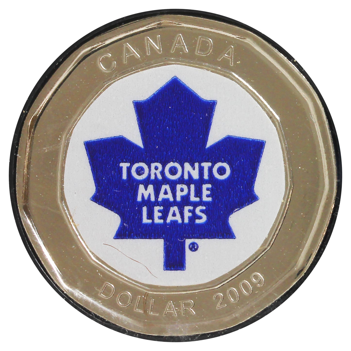 2009 Canada $1 Toronto Maple Leafs Mini Puck Keychain & Hockey Stick