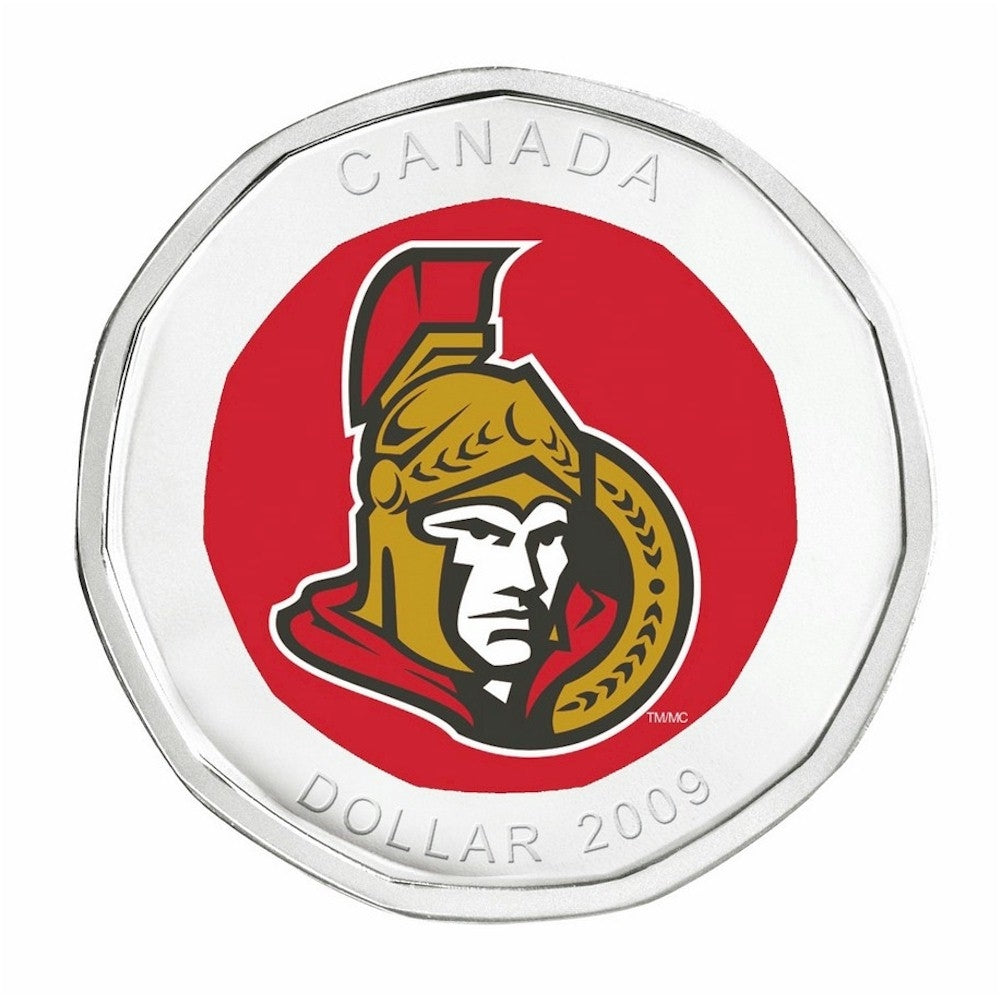 2009 Canada $1 Ottawa Senators Mini Puck Keychain with 5" Hockey Stick