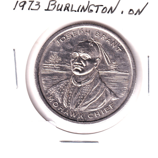 1973 Burlington, ON, Centennial Medallion - Joseph Brant, Mohawk Chief (Nickel)