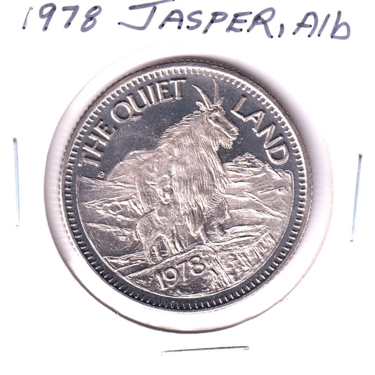 1978 Jasper, Alberta, Souvenir Dollar: The Quiet Land