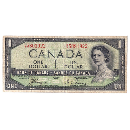 BC-29a 1954 Canada $1 Coyne-Towers, Devil's Face, C/A, F