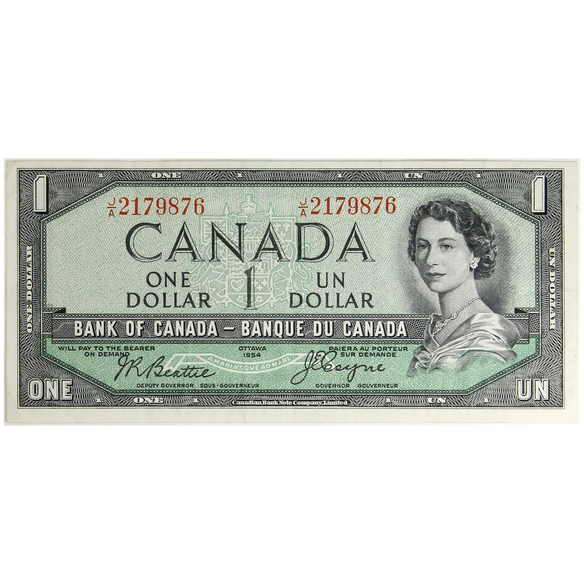 BC-29b 1954 Canada $1 Beattie-Coyne, Devil's Face, J/A, VF