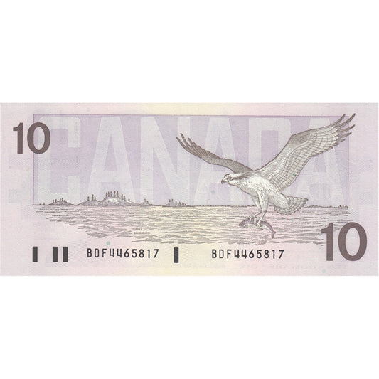 BC-57a 1989 Canada $10 Thiessen-Crow, BDF, CUNC