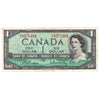 BC-37b-i 1954 Canada $1 Beattie-Rasminsky, H/F, VF