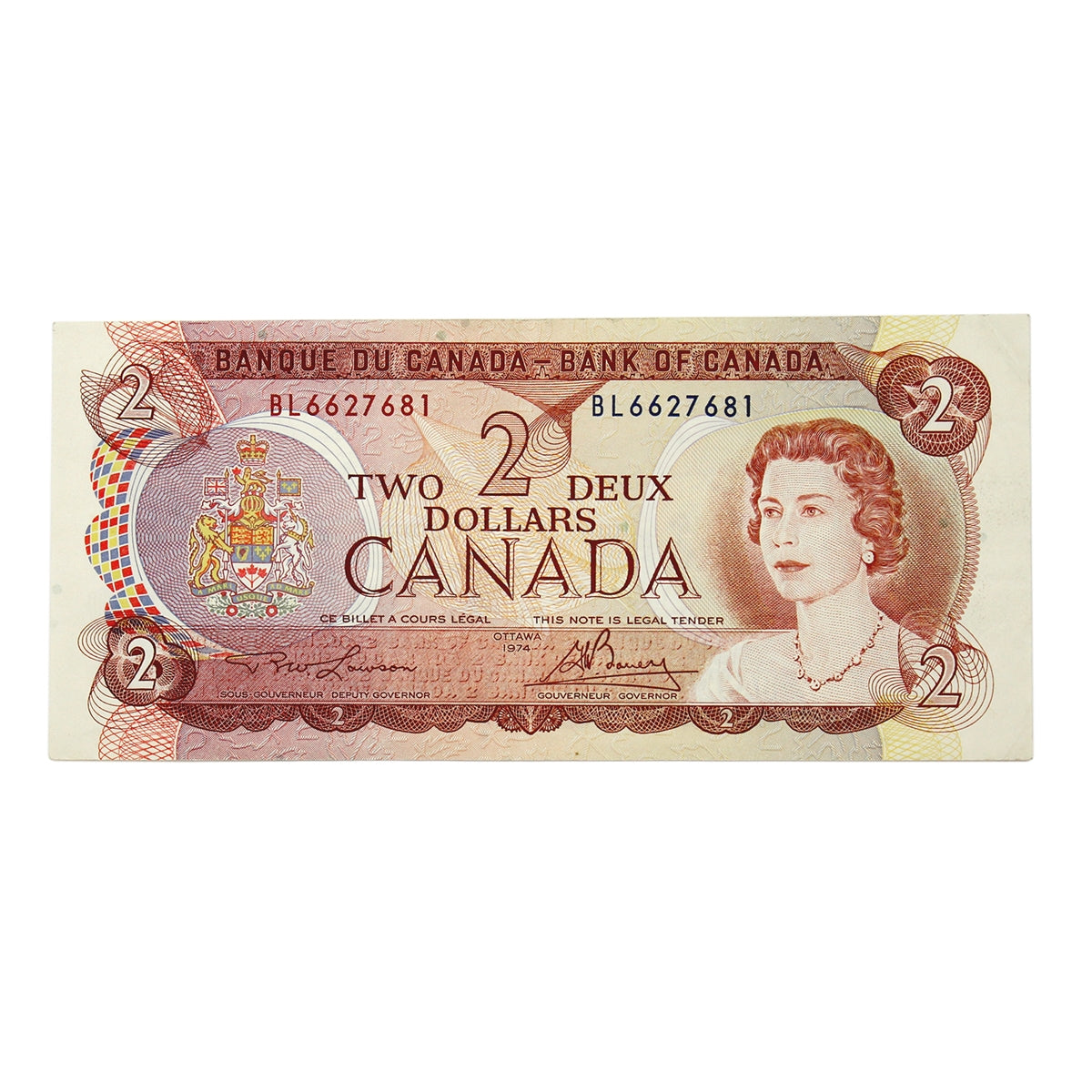 BC-47a 1974 Canada $2 Lawson-Bouey, BL, EF