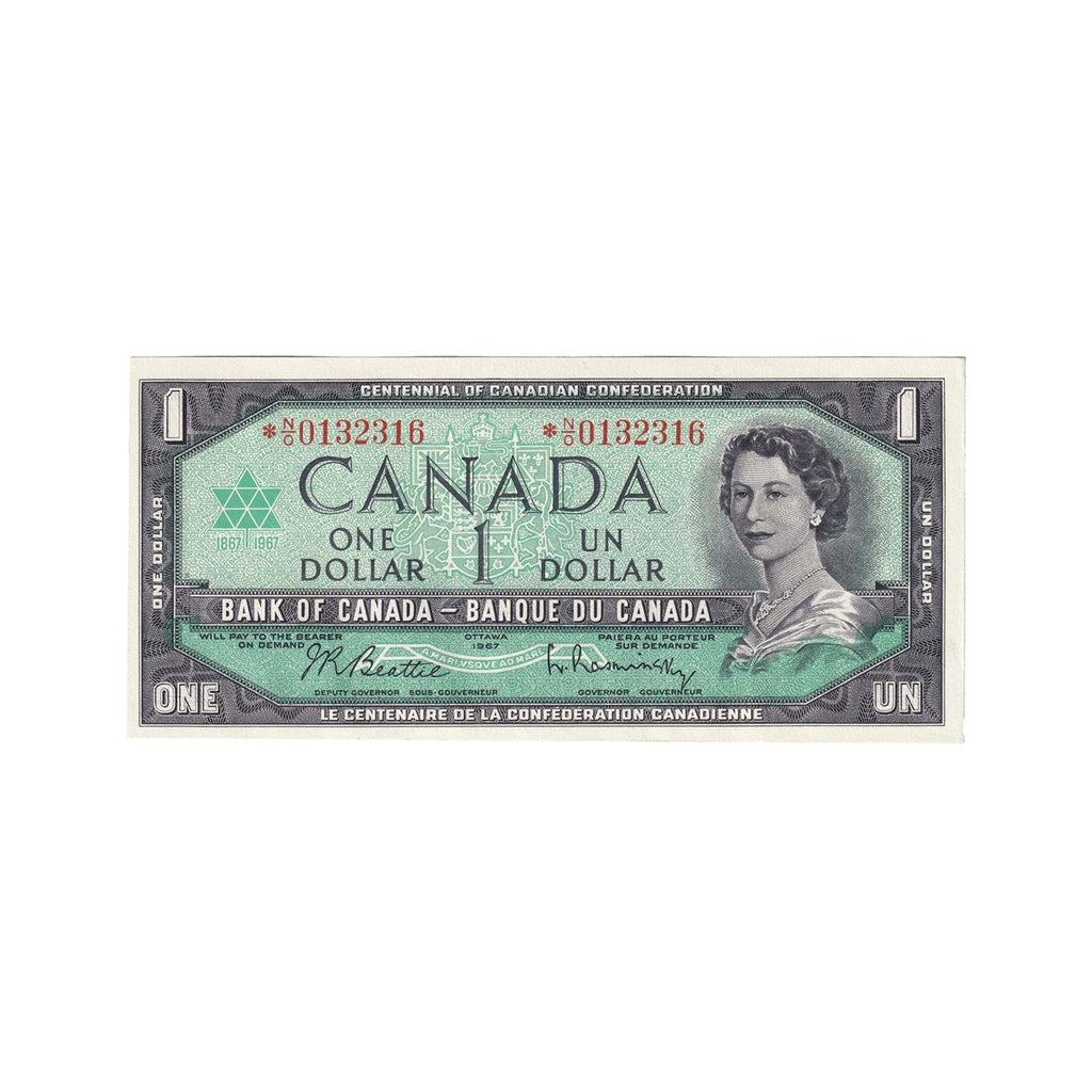 BC-45bA 1967 Canada $1 Beattie-Rasminsky, *N/O, UNC