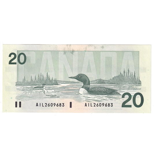 BC-58a-ii 1991 Canada $20 Thiessen-Crow, AIL, AU-UNC