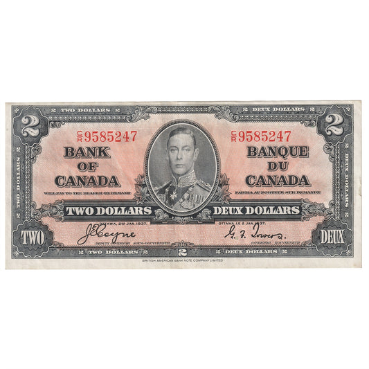 BC-22c 1937 Canada $2 Coyne-Towers, E/R, EF