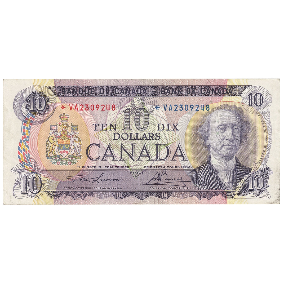 BC-49cA 1971 Canada $10 Lawson-Bouey, *VA, VF-EF