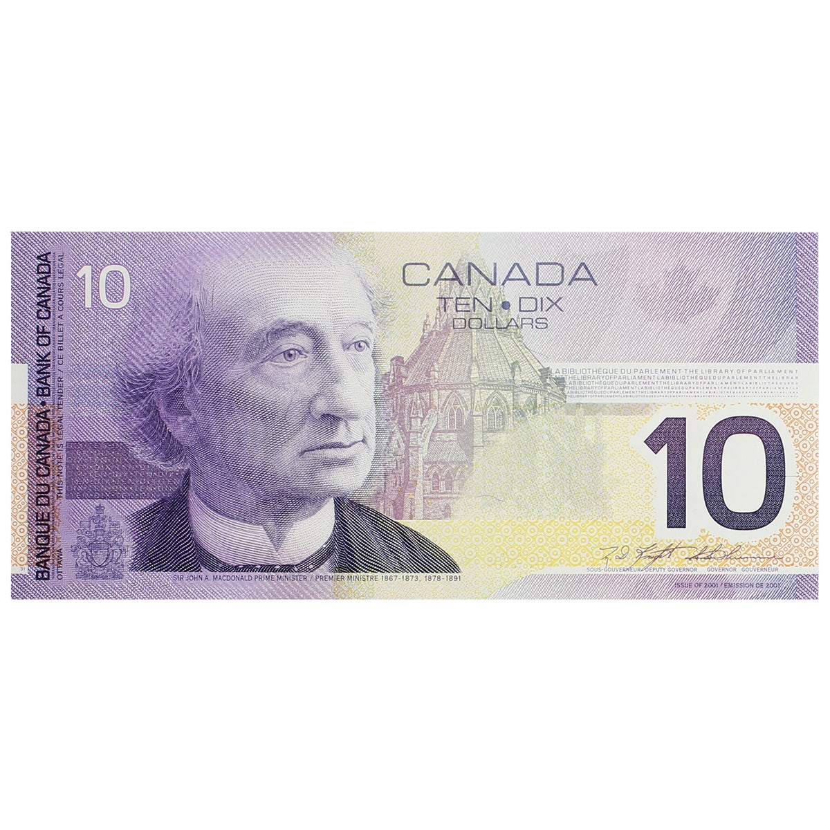 BC-63a 2000 Canada $10 Knight-Thiessen, FDY, CUNC