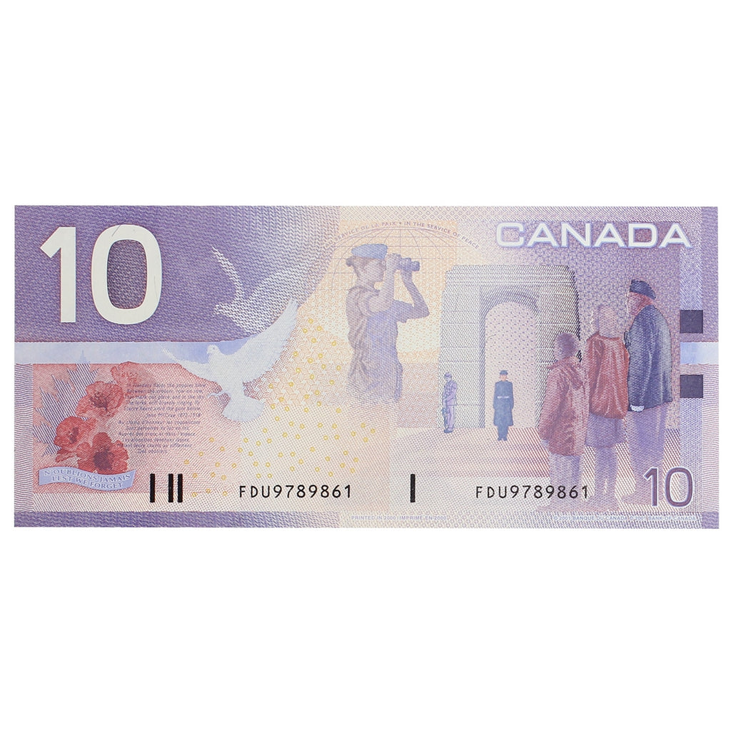 BC-63aA 2000 Canada $10 Knight-Thiessen, FDU (9.240-10.00), EF-AU