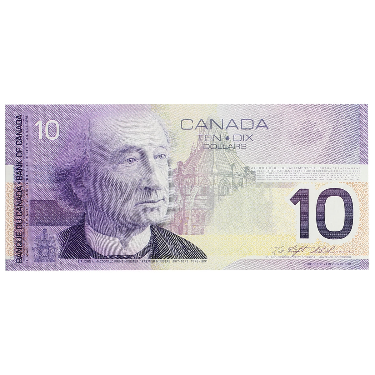 BC-63aA 2000 Canada $10 Knight-Thiessen, FDU (9.240-10.00), EF-AU