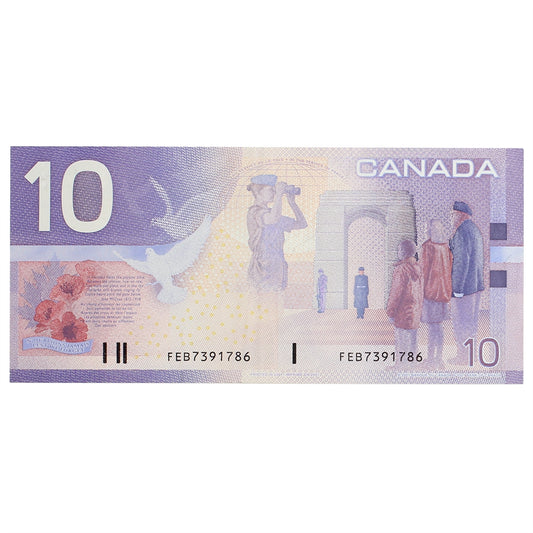 BC-63b 2001 Canada $10 Knight-Dodge, Missing Circle, FEB, EF