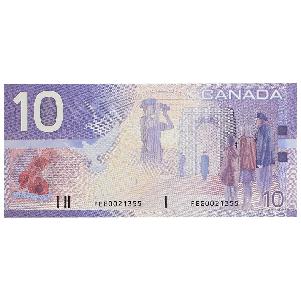 BC-63b 2001 Canada $10 Knight-Dodge, FEE, CUNC