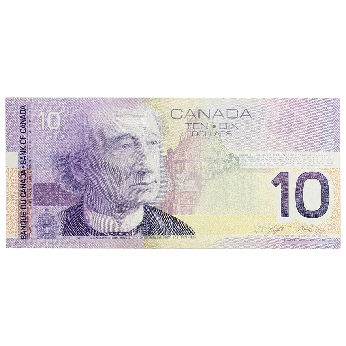 BC-63b 2001 Canada $10 Knight-Dodge, FEE, VF