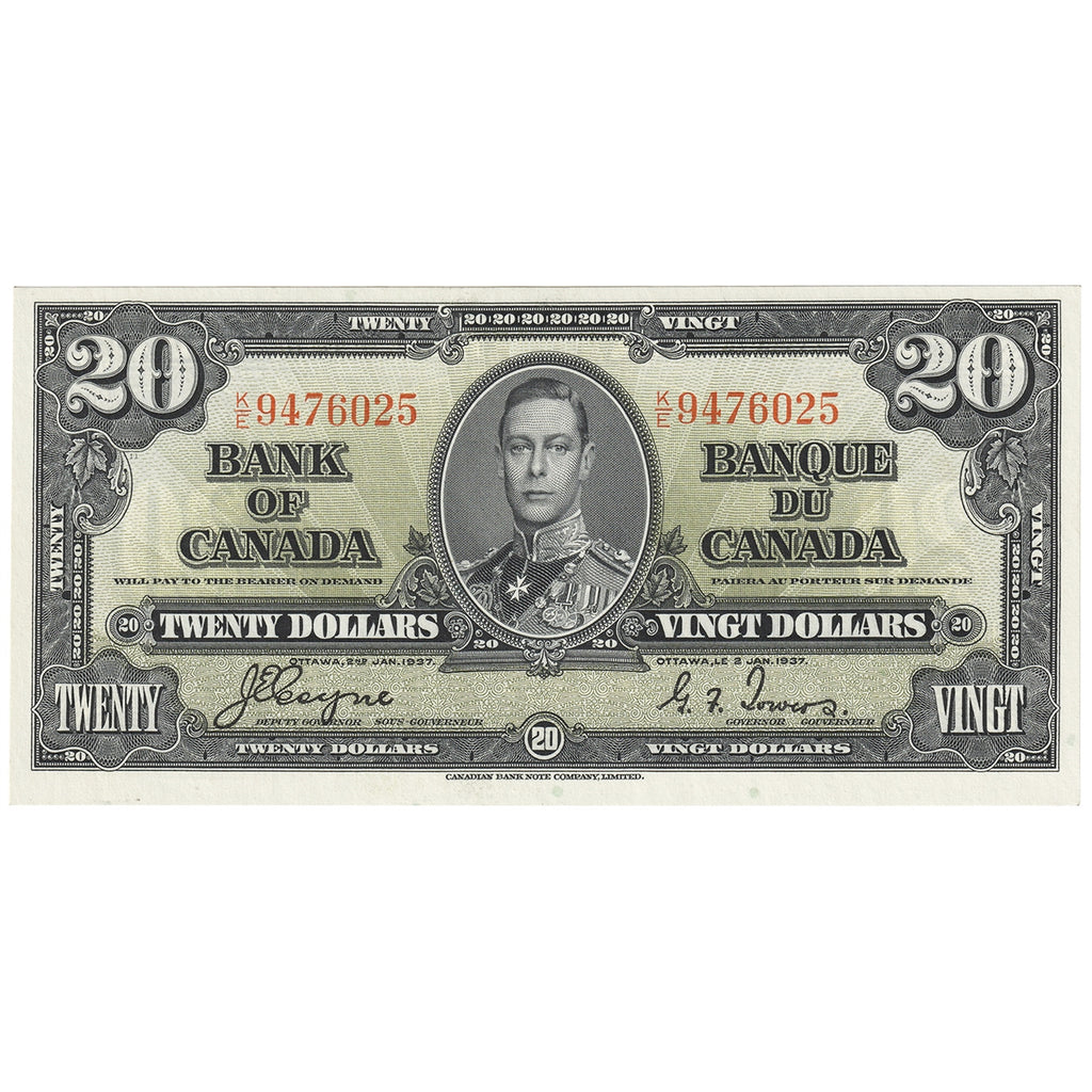 BC-25c 1937 Canada $20 Coyne-Towers, K/E, AU