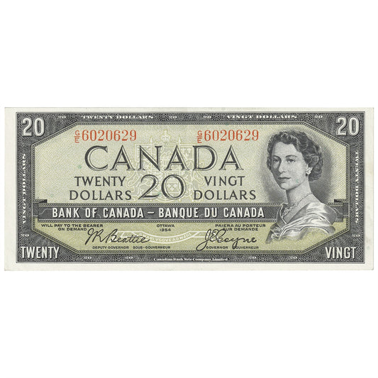 BC-41a 1954 Canada $20 Beattie-Coyne, G/E, AU