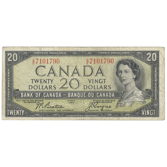 BC-41a 1954 Canada $20 Beattie-Coyne, K/E, F