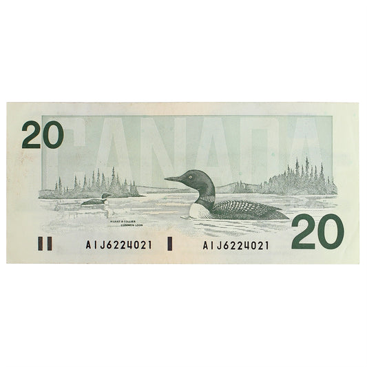 BC-58a-ii 1991 Canada $20 Thiessen-Crow, AIJ, CIRC