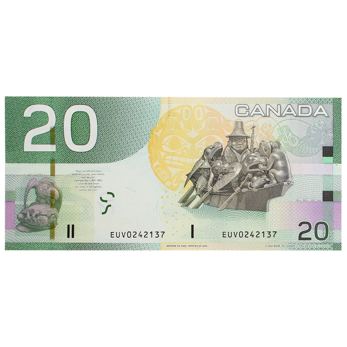 BC-64b 2009 Canada $20 Jenkins-Carney, EUV, CUNC