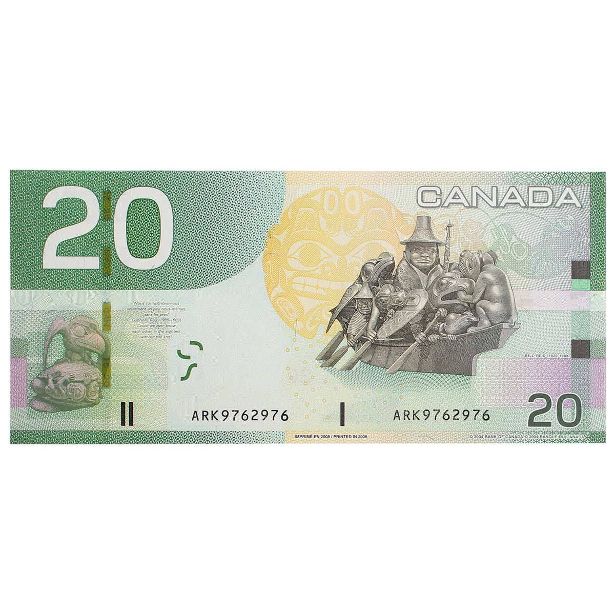 BC-64b-i 2008 Canada $20 Jenkins-Carney, ARK, UNC