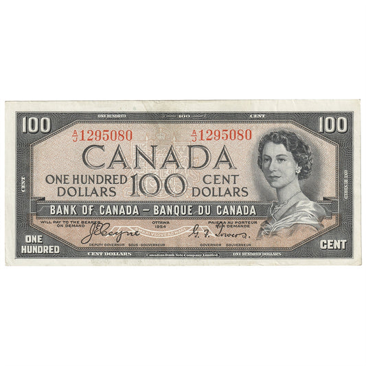 BC-35a 1954 Canada $100 Coyne-Towers, Devil's Face, A/J, VF-EF