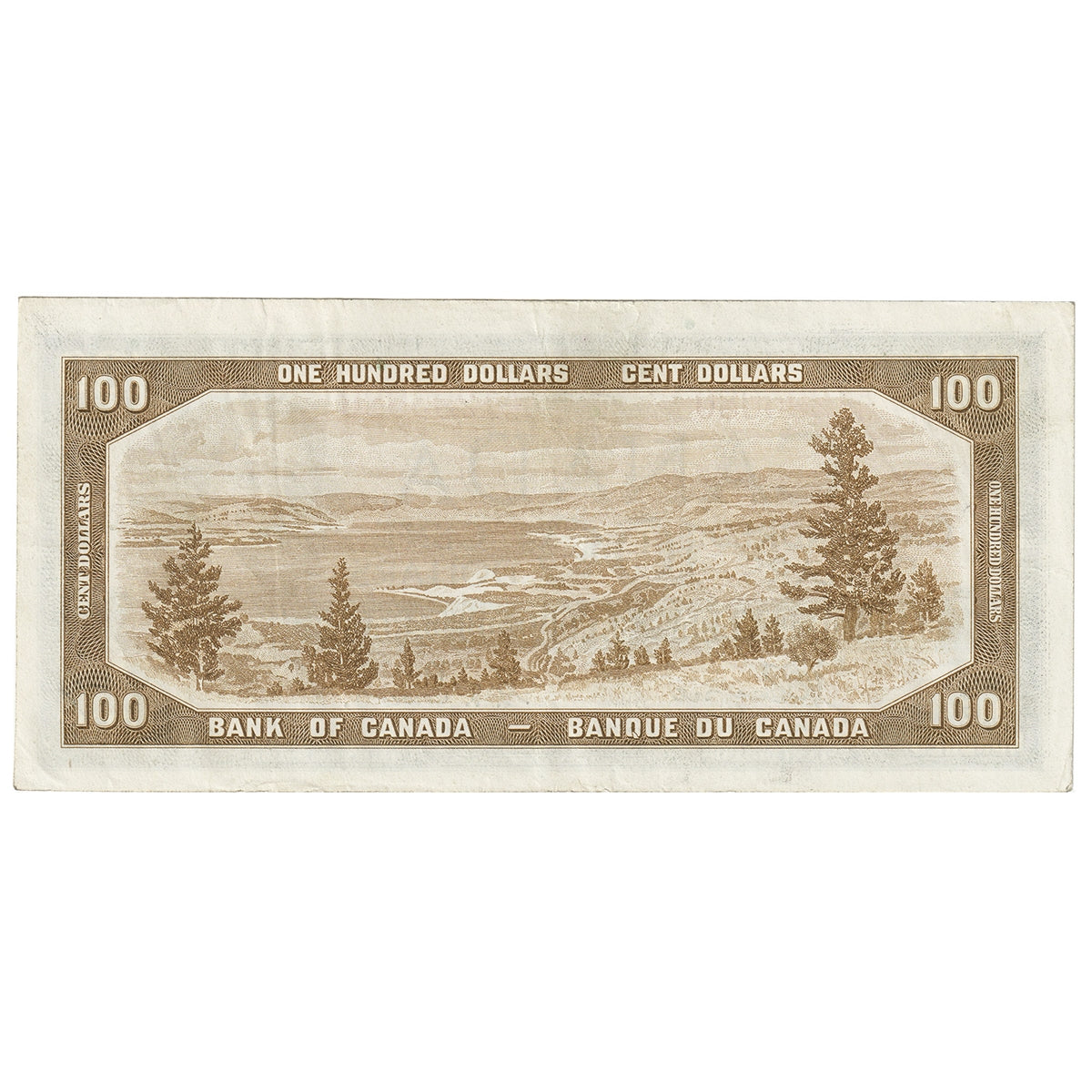 BC-35a 1954 Canada $100 Coyne-Towers, Devil's Face, A/J, VF-EF