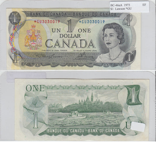 BC-46aA 1973 Canada $1 Lawson-Bouey, *GU, EF