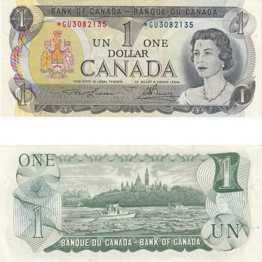 BC-46aA 1973 Canada $1 Lawson-Bouey, *GU, EF-AU