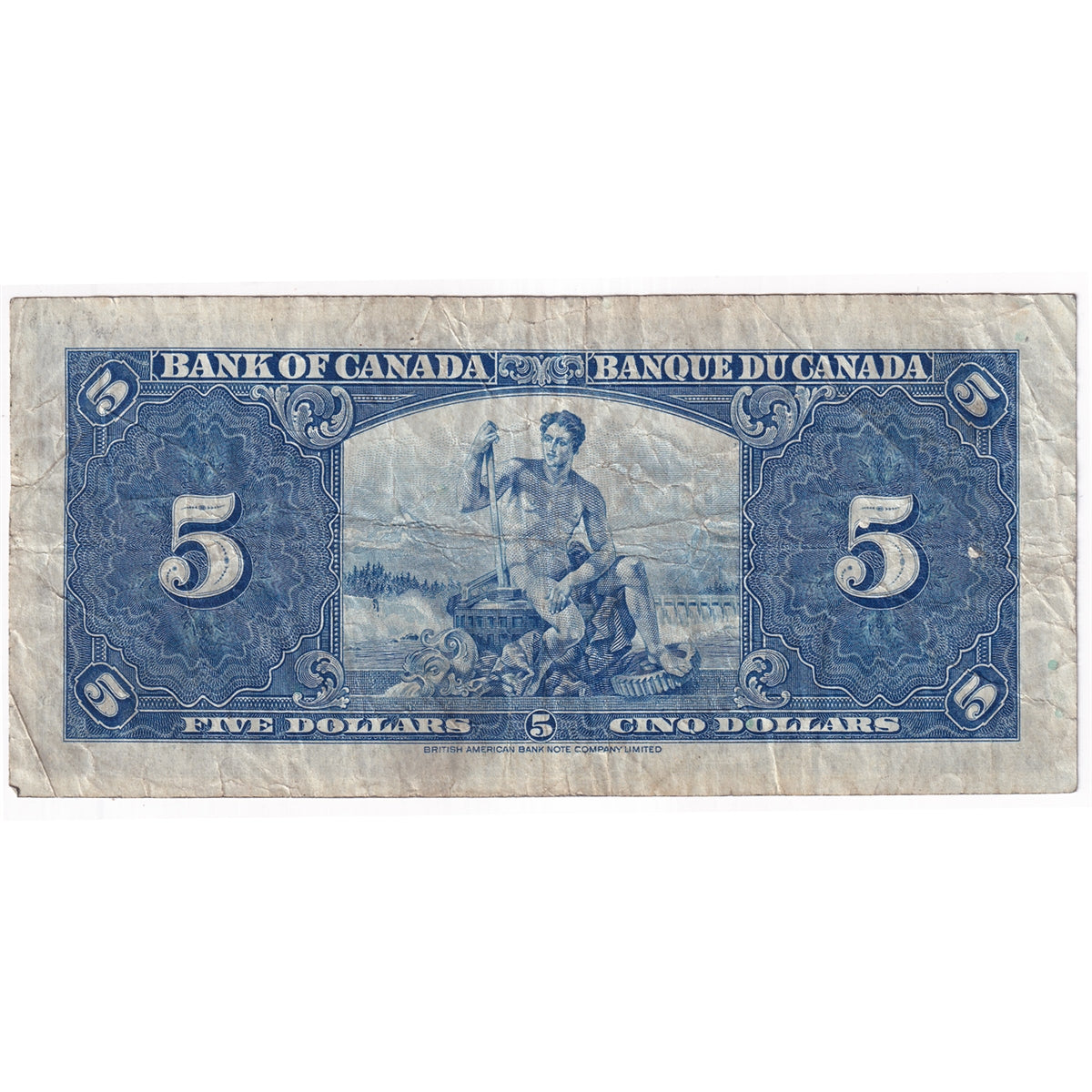 BC-23b 1937 Canada $5 Gordon-Towers, N/C, F-VF