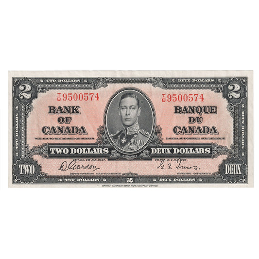 BC-22b 1937 Canada $2 Gordon-Towers, T/B, VF-EF