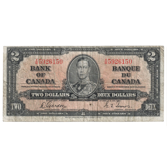 BC-22b 1937 Canada $2 Gordon-Towers, X/B, F-VF