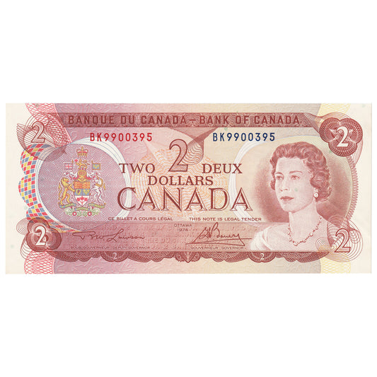 BC-47a 1974 Canada $2 Lawson-Bouey, BK, UNC