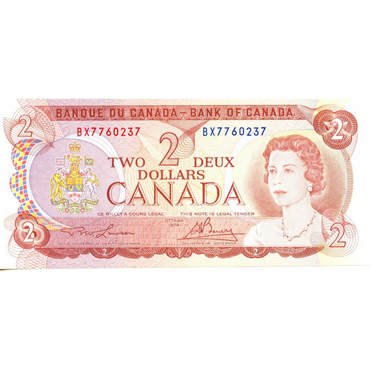 BC-47a 1974 Canada $2 Lawson-Bouey, BX, AU-UNC