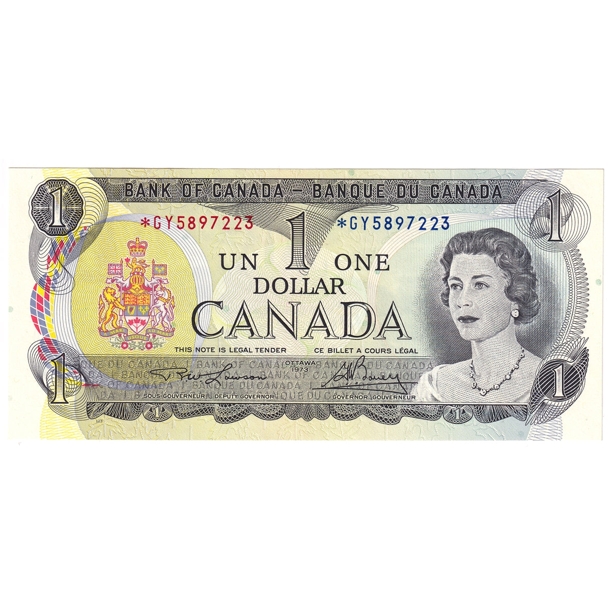 BC-46aA 1973 Canada $1 Lawson-Bouey, *GY, UNC