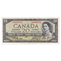 BC-41a 1954 Canada $20 Beattie-Coyne, G/E, AU-UNC