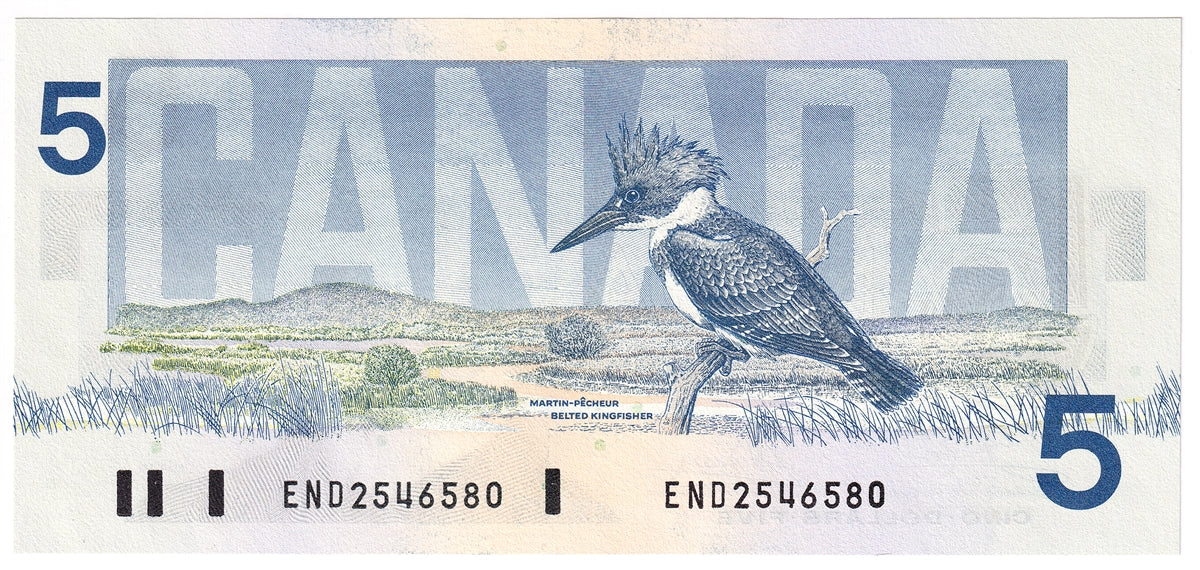 BC-56a 1986 Canada $5 Crow-Bouey, END, CUNC