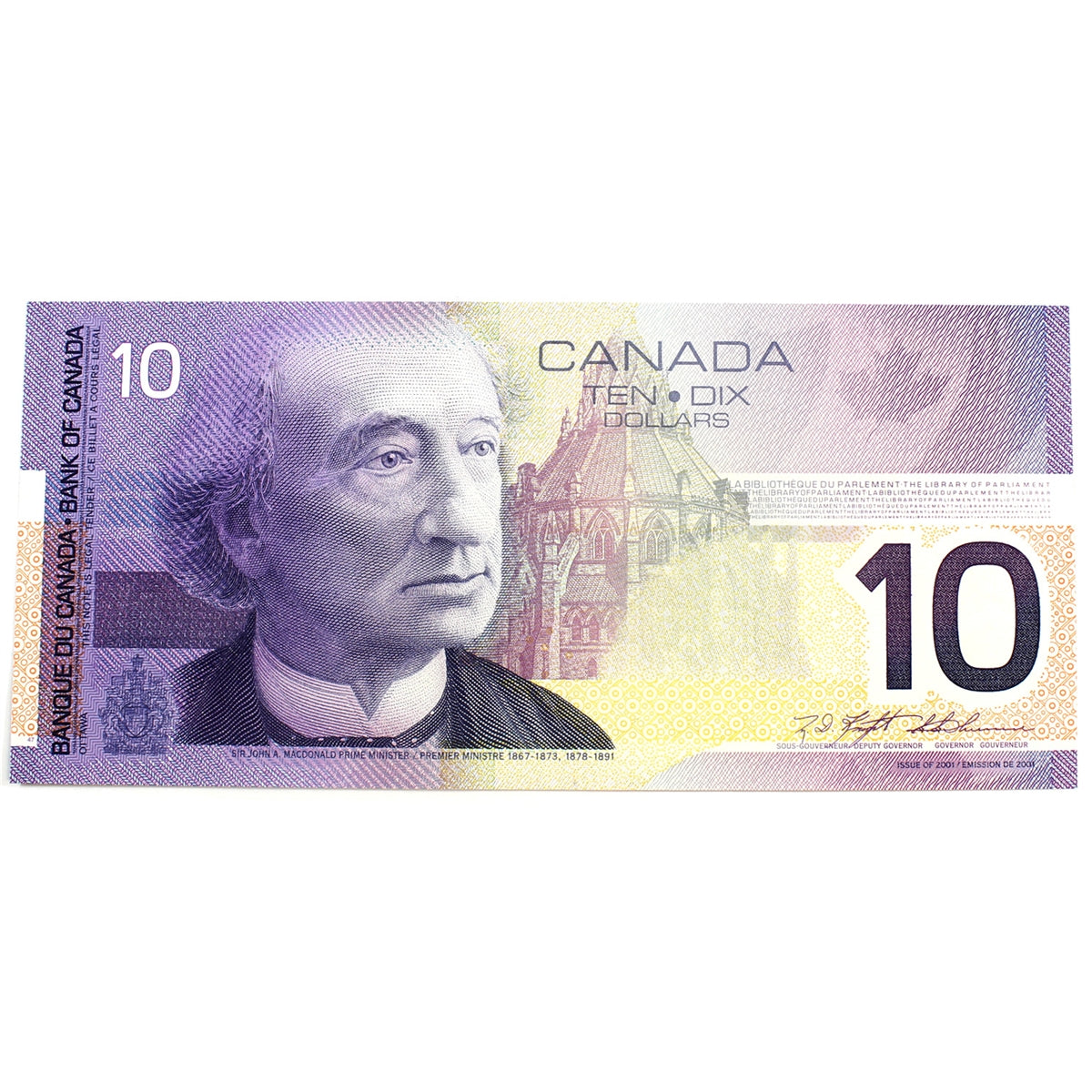 BC-63a 2000 Canada $10 Knight-Thiessen, FDT, AU